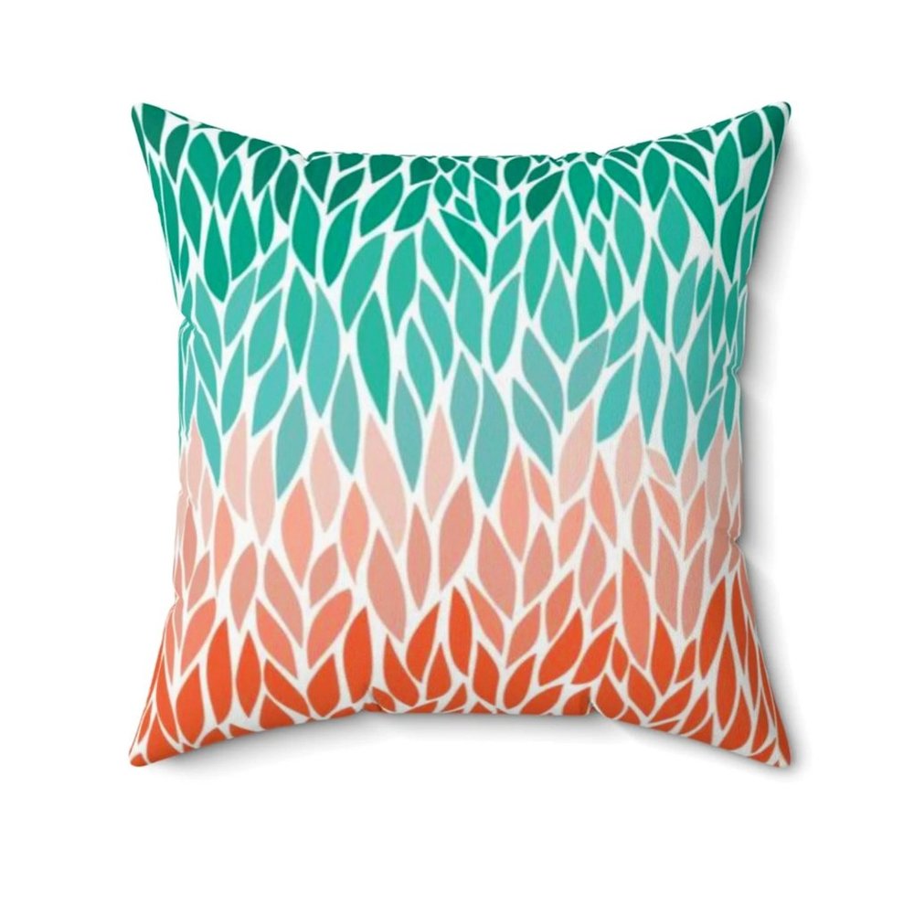 Pillow Cover Ombre Green and Coral